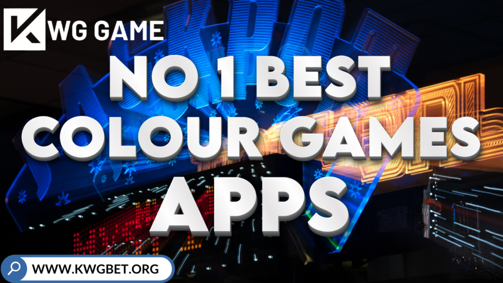 KWG Game logo with neon signs and text promoting the best color games apps.