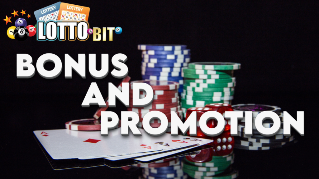 Various bonuses and promotions at Lottobit, showing special offers, welcome rewards, and daily bonuses on the gaming platform.