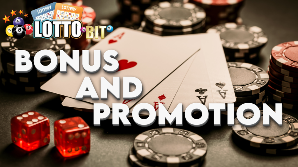 Exciting Lottobit bonuses and promotions, showing daily rewards, welcome bonuses, and seasonal offers on the gaming interface.