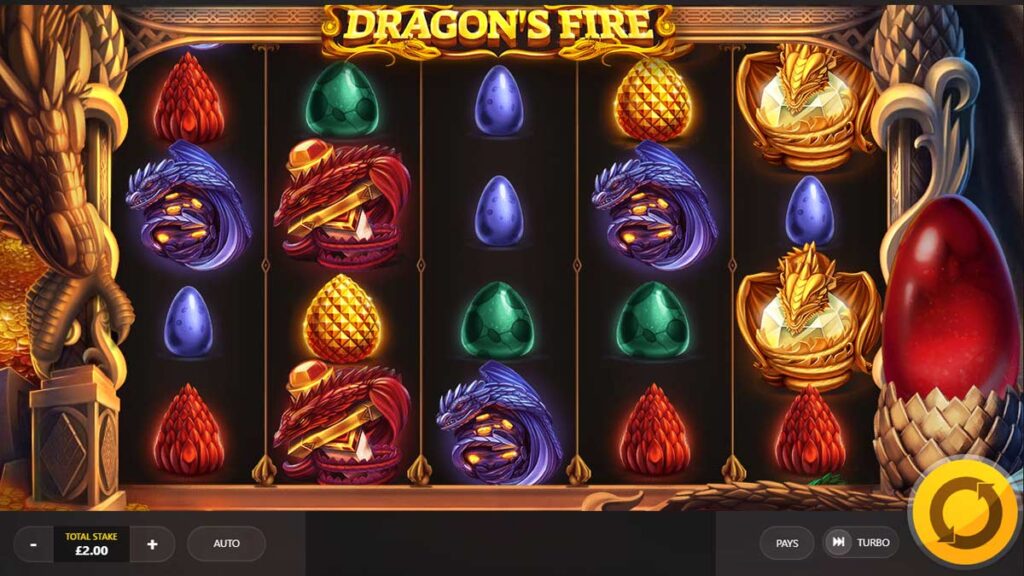 Dragon's Fire Slot Game - A fiery slot adventure with dragons, treasures, and exciting bonus features.